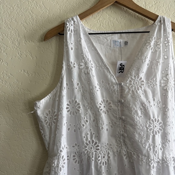 Time and Tru White Eyelet Mini Dress - Picture 3 of 6